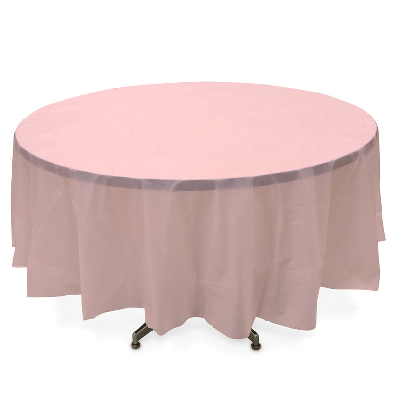 Round Plastic Table Cover - Pink - Pack of 12 - Events and Crafts-Celebra