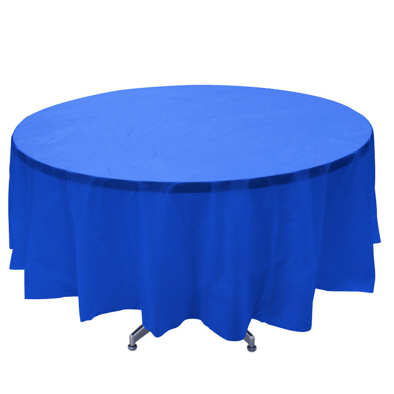 Round Plastic Table Cover - Royal Blue - Pack of 12 - Events and Crafts-Celebra