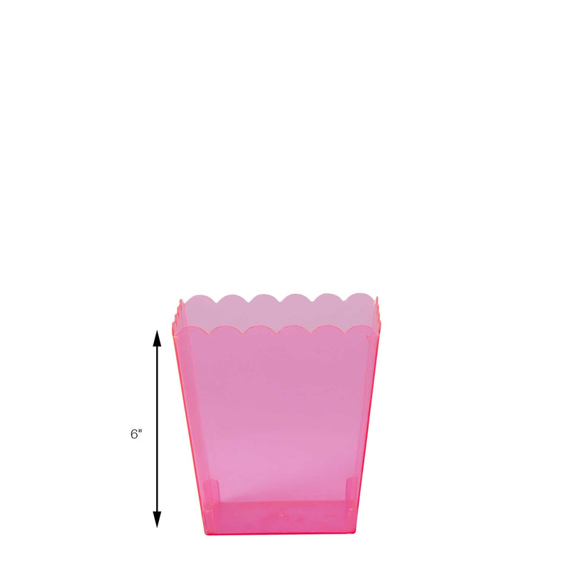 Scalloped Favor Box  6 inch Pink  Size Guide