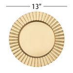 Matte Fluted Edge Plastic Charger Plate 13" - Set of 6 - Events and Crafts-Simply Elegant