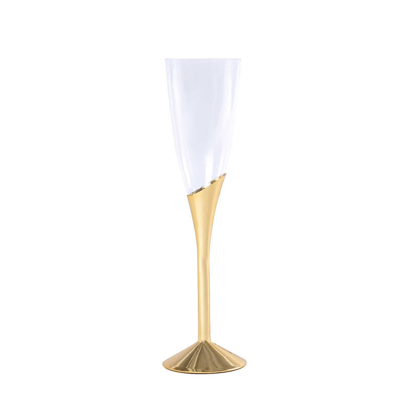 Gold Rim Contemporary Champagne Flutes