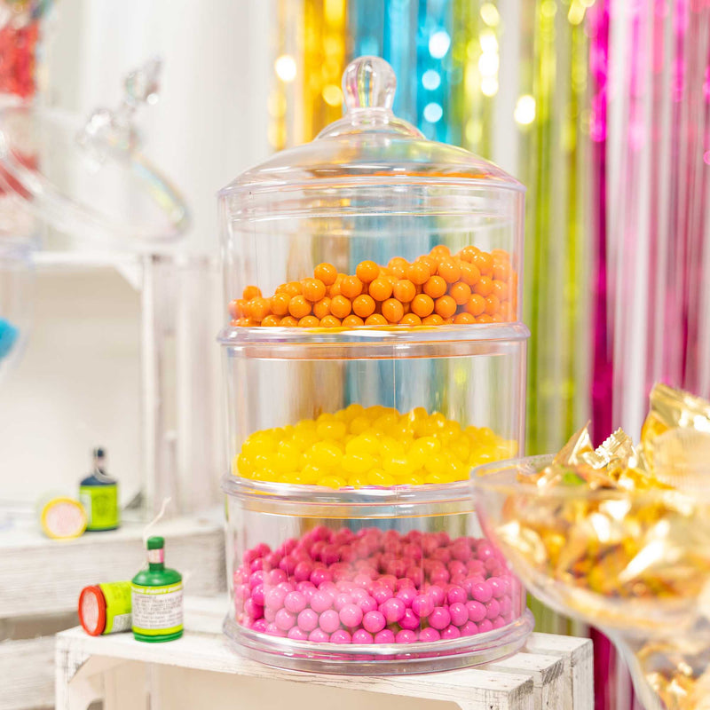 Plastic 3 Tier Candy Jar with Lid