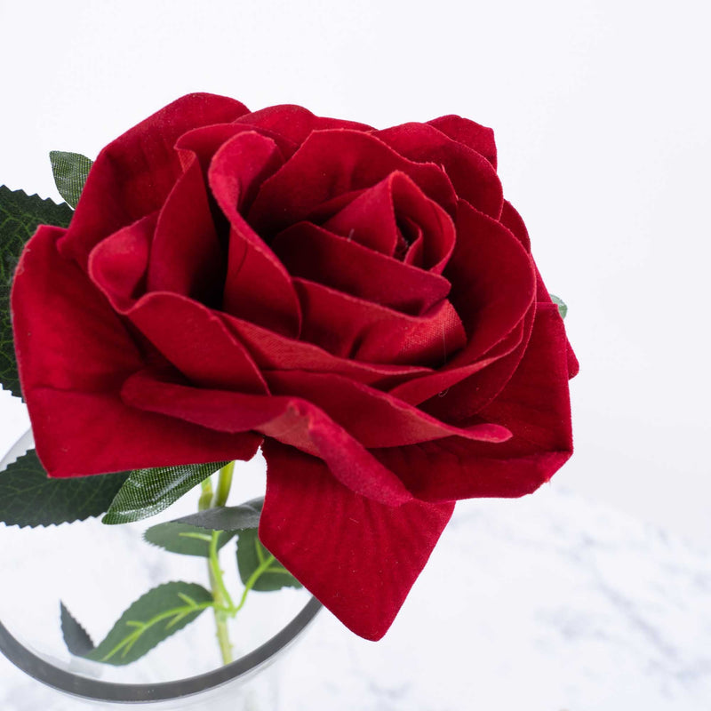 Real Touch Long Stemmed Open Rose - 12 Stems - Events and Crafts-Events and Crafts