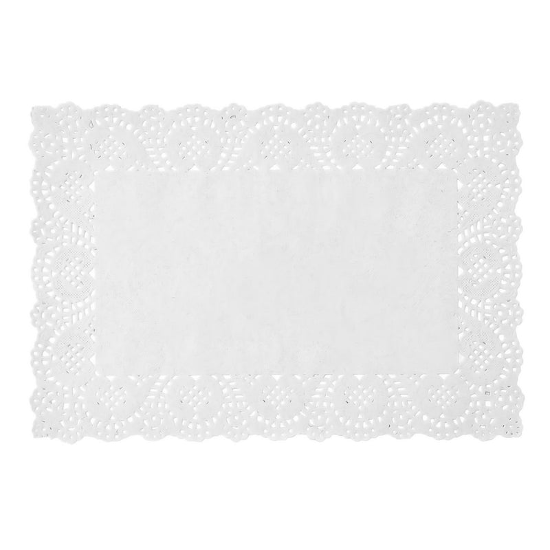 Quasimoon 9 inch Oval White Lace Paper Doilies Disposable Party Table Decor (50-Pack) by PaperLanternStore
