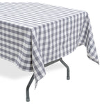 Rectangle Buffalo Plaid Tablecloth - Grey & White - 60"W x 102" - Events and Crafts-Simple Elements