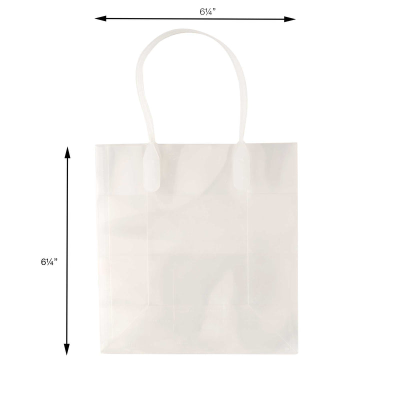12Pcs Clear Gift Bags With Handles Reusable Frosted Plastic For Boutiques  Party
