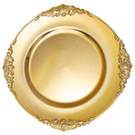 Filigree Edge Plastic Charger Plate 13" - Gold - Events and Crafts-Simply Elegant