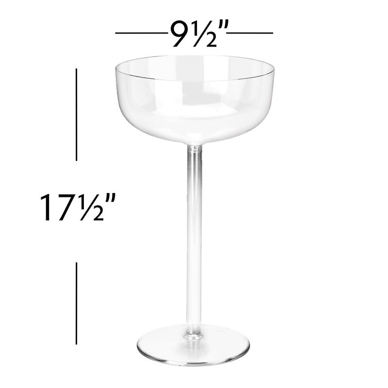 Plastic Large Wine Glass Centerpiece - Clear - Events and Crafts-DecorFest
