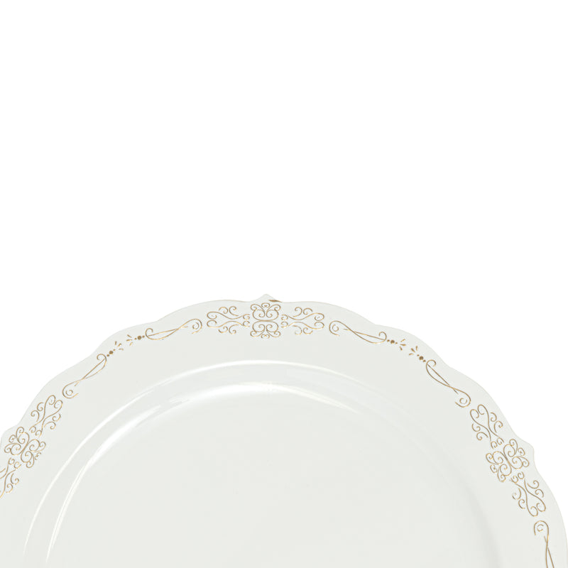 Scalloped Edge Deluxe Disposable Dessert Plates - White - Events and Crafts-DecorFest