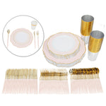 Pink Plastic Celebration Dinnerware Set - Events and Crafts-DecorFest