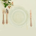 24 Pc. Plastic Vintage Style Cutlery Combo - Rose Gold