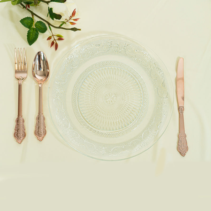 24 Pc. Plastic Vintage Style Cutlery Combo - Rose Gold