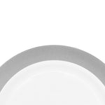 7.5" Disposable Deluxe Plastic Plate (12-Pack) with Metallic Rim - Silver - Events and Crafts-DecorFest