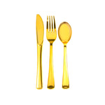 Plastic Premium Cutlery Set - 100 Pcs - Gold - Events and Crafts-DecorFest