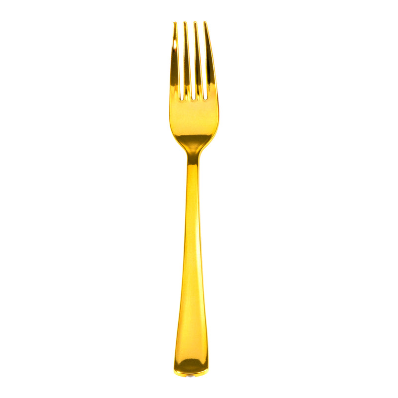 Plastic Premium Forks Set - 50 Pcs - Gold - Events and Crafts-DecorFest