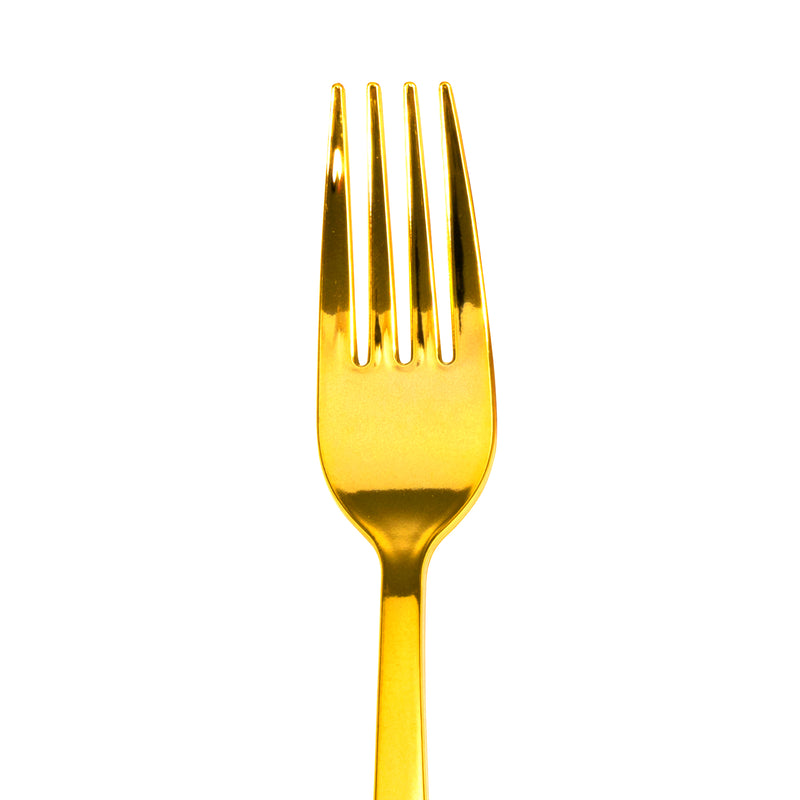 Plastic Premium Forks Set - 50 Pcs - Gold - Events and Crafts-DecorFest