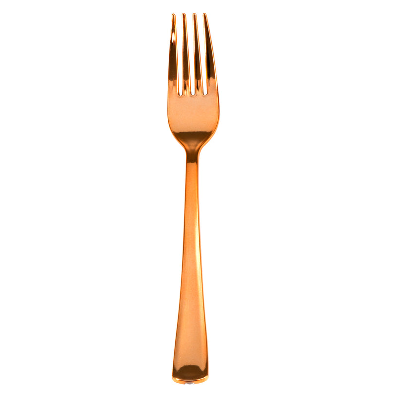 Plastic Premium Forks Set - 50 Pcs - Rose Gold - Events and Crafts-DecorFest