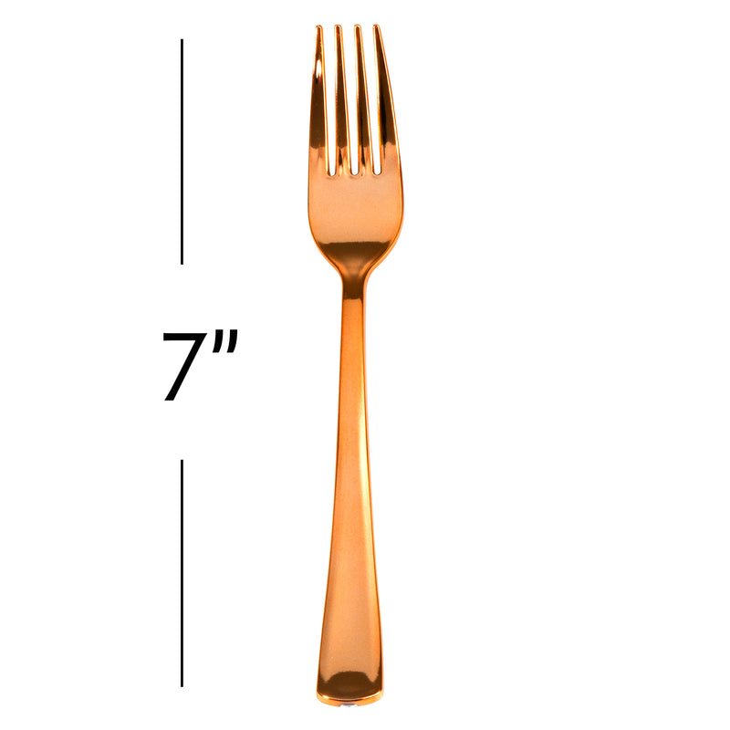 Plastic Premium Forks Set - 50 Pcs - Rose Gold - Events and Crafts-DecorFest