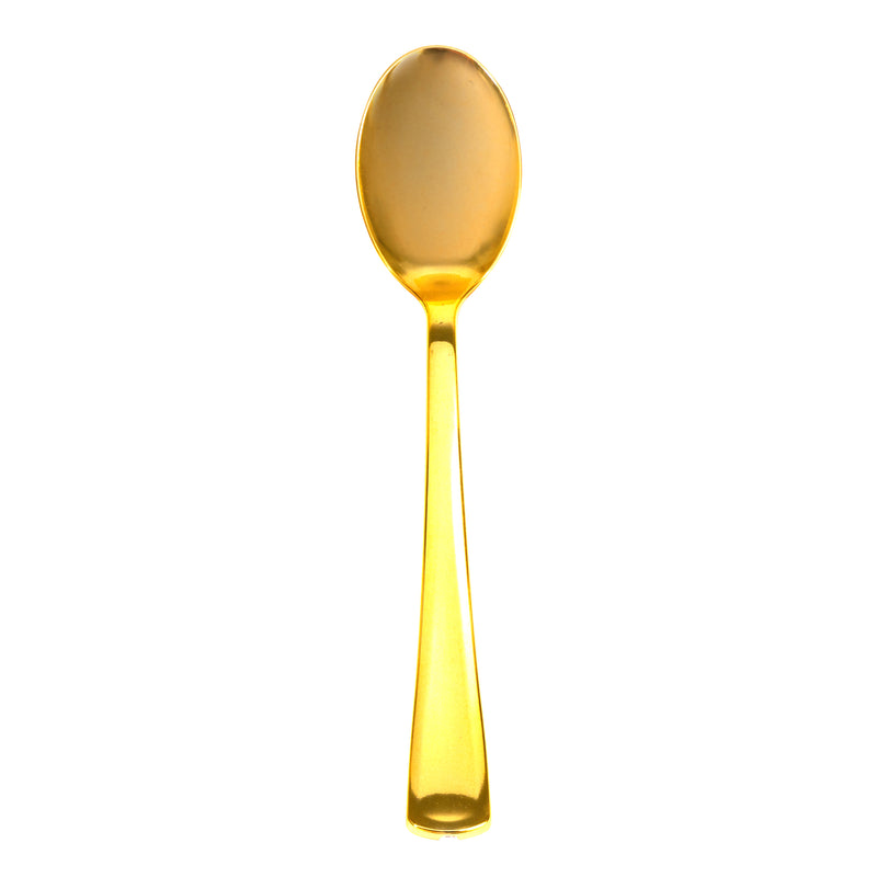 Plastic Premium Spoons Set - 50 Pcs - Gold - Events and Crafts-DecorFest