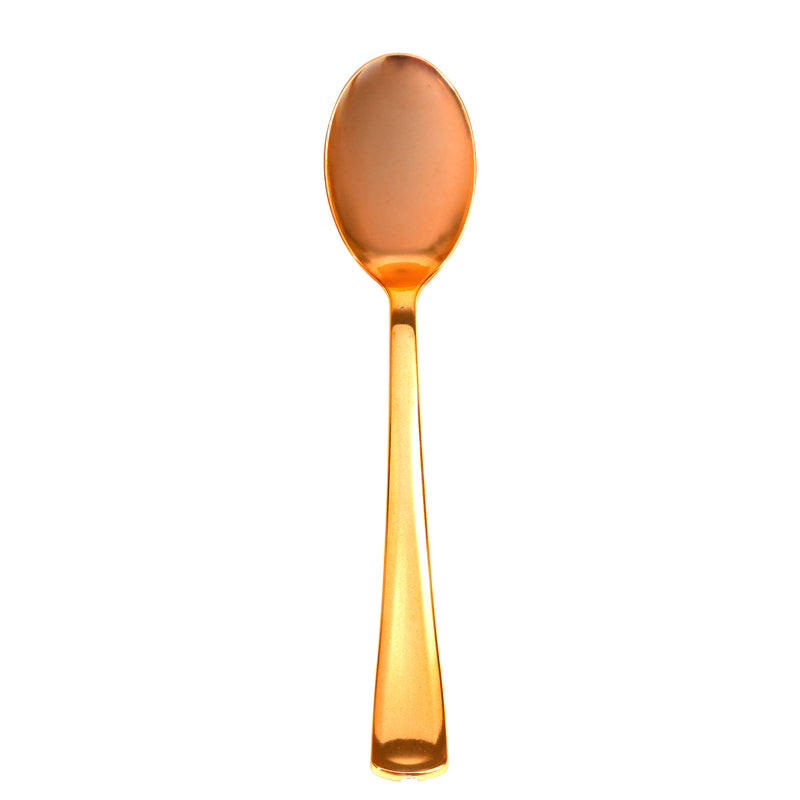 Plastic Premium Spoons Set - 50 Pcs - Rose Gold - Events and Crafts-DecorFest