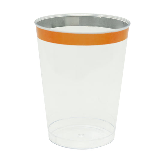 Plastic Disposable Cups with Rose Gold Rim 10oz 24pc/pack