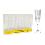 Premium Plastic Champagne Flutes 8pc/pack- Clear - Events and Crafts-DecorFest