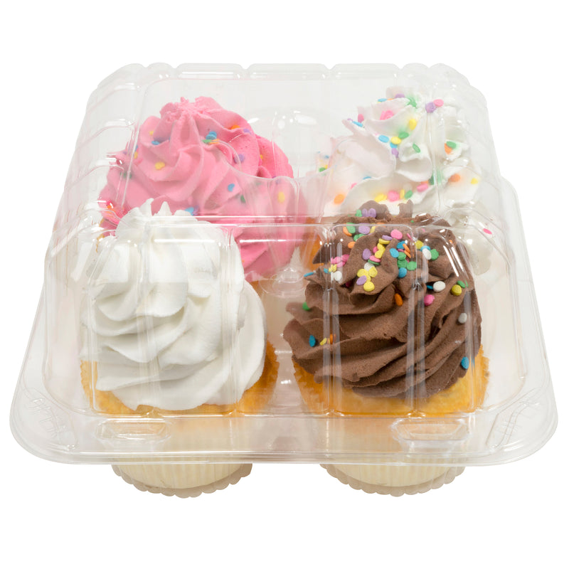 Plastic Hinged Cupcake Container 75pc/bag - Clear - Events and Crafts-Dulcet Delights