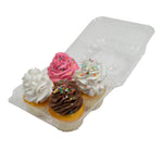 Plastic Hinged Cupcake Container 75pc/bag - Clear - Events and Crafts-Dulcet Delights
