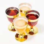 Plastic Wine Glasses with Metallic Trim 4¾" 12pc/pack - Gold - Events and Crafts-DecorFest