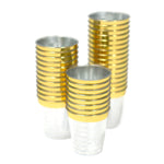 Plastic Shot Glass with Metallic Trim 36pc/pack - Gold - Events and Crafts-DecorFest