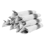 Pre-Rolled Napkin and Plastic Cutlery 10sets - Silver - Events and Crafts-DecorFest