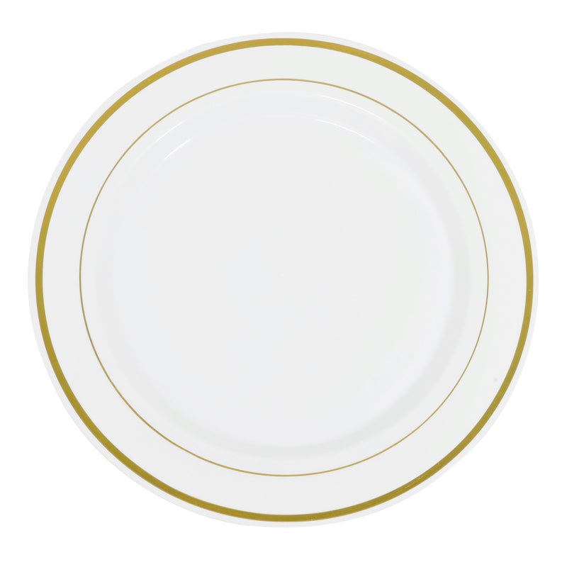 Disposable Deluxe Plate Set 10½" 40pc/pack - Gold - Events and Crafts-DecorFest