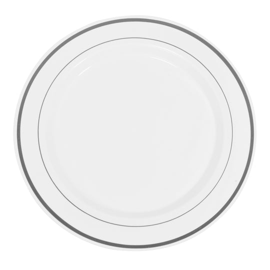Disposable Deluxe Plate Set 10½" 40pc/pack - Silver
