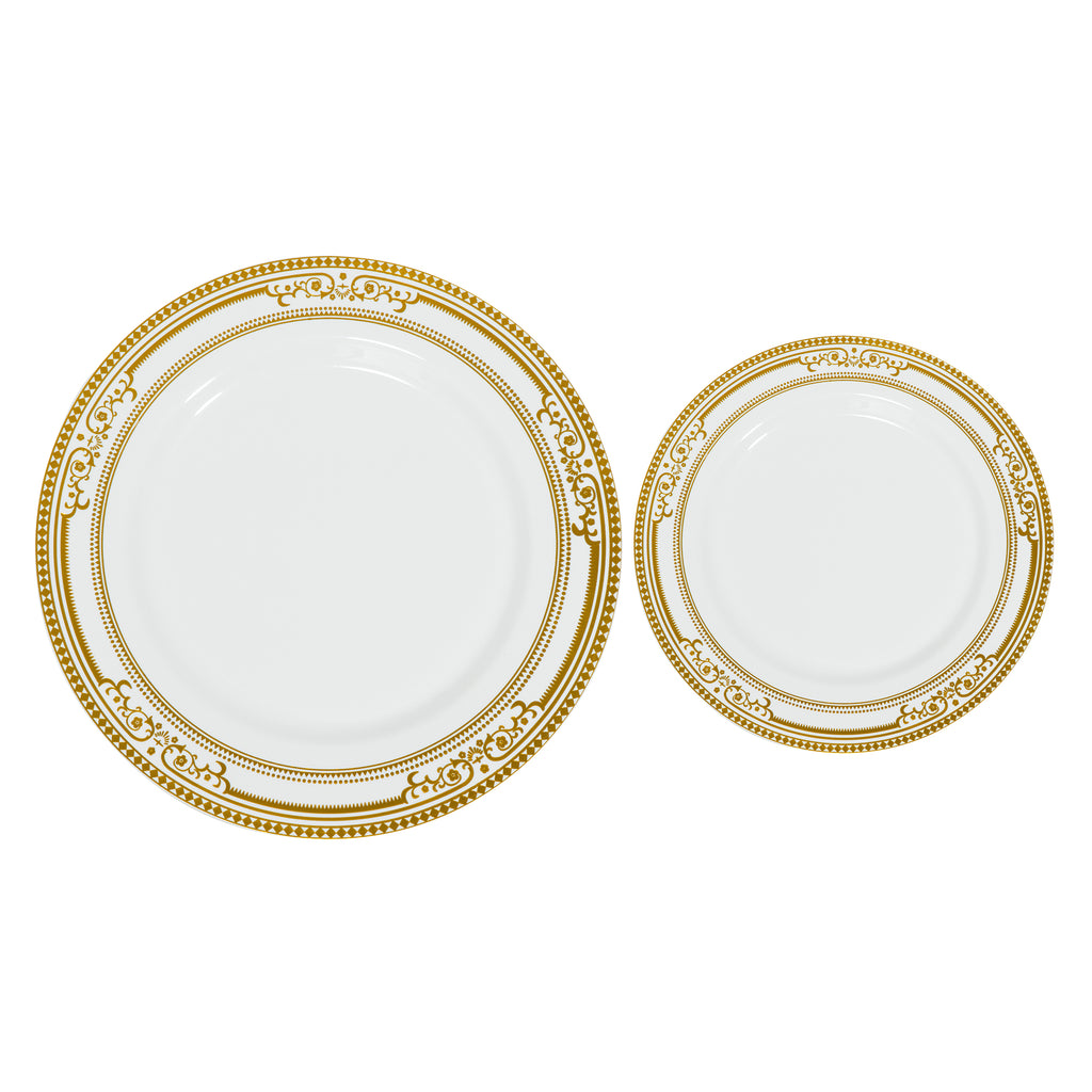 Disposable Deluxe Plate Set 50pc/set - Gold - Events and Crafts-DecorFest