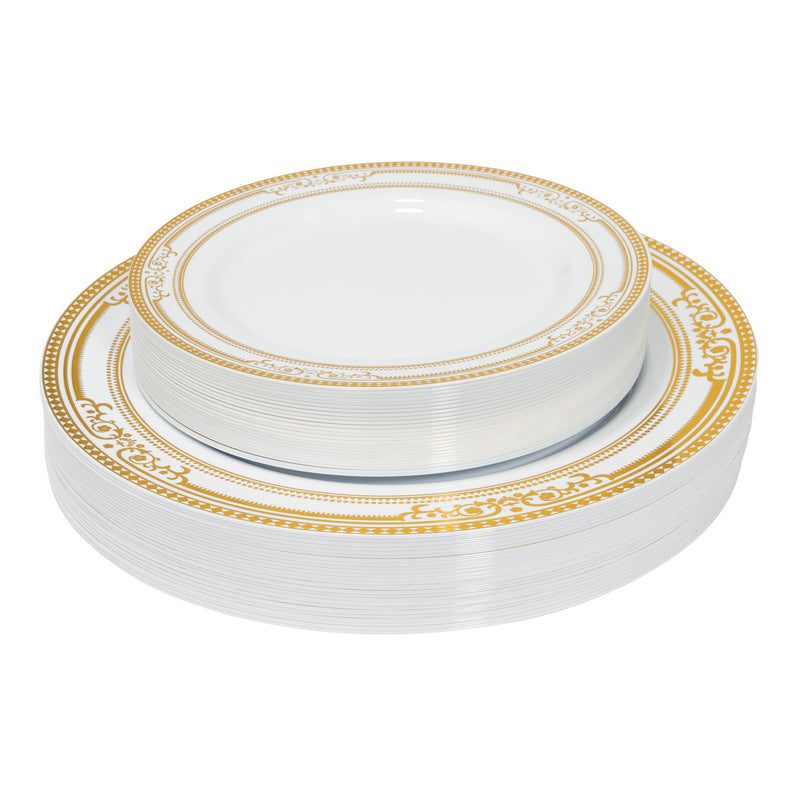 Disposable Deluxe Plate Set 50pc/set - Gold - Events and Crafts-DecorFest