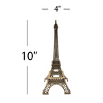 Metal Eiffel Tower Sculpture 10" Tall Bronze - Events and Crafts-Simply Elegant