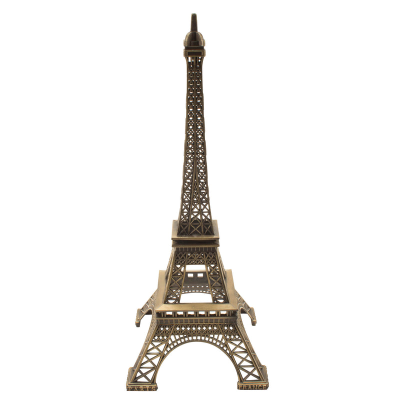 Metal Eiffel Tower Sculpture 15" Tall - Bronze - Events and Crafts-Simply Elegant