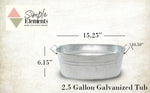 Galvanized Beverage Tub - 2.5 Gallon - Events and Crafts-Simple Elements