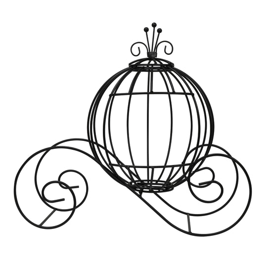 Wire Pumpkin Carriage - Black