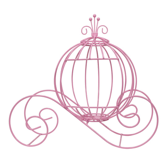 Wire Pumpkin Carriage - Pink