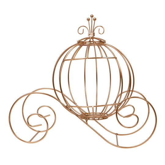 Wire Pumpkin Carriage - Rose Gold