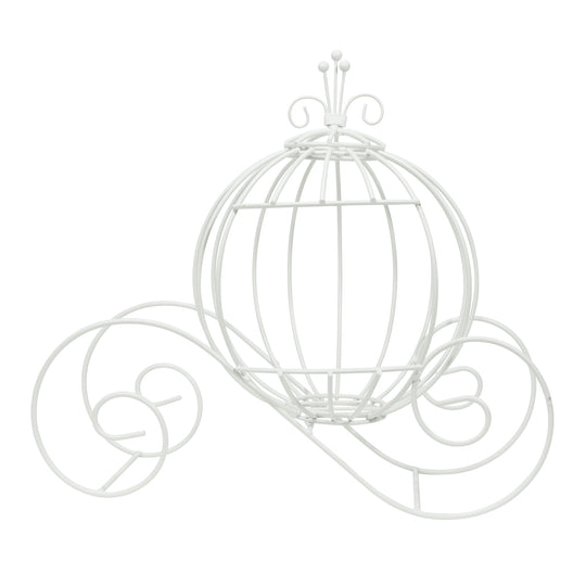 Wire Pumpkin Carriage - White