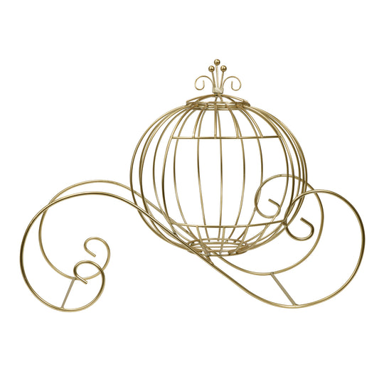 Large Wire Pumpkin Carriage Gold