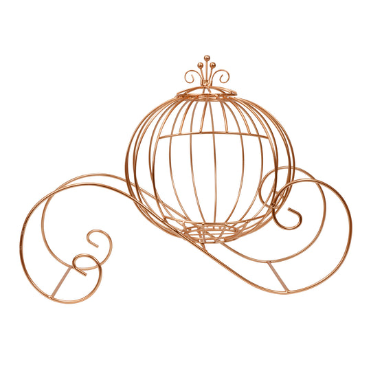 Large Wire Pumpkin Carriage Rose Gold