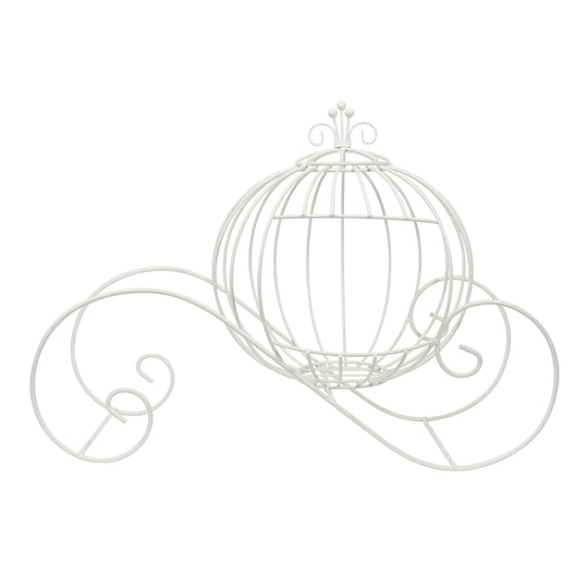 Large Wire Pumpkin Carriage White