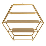 Metal 3 Tier Dessert Stand Hexagon - Gold - Events and Crafts-Dulcet Delights