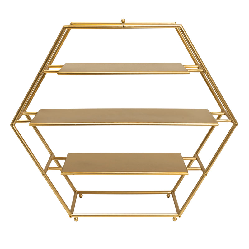Metal 3 Tier Dessert Stand Hexagon - Gold - Events and Crafts-Dulcet Delights