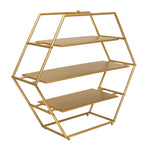 Metal 3 Tier Dessert Stand Hexagon - Gold - Events and Crafts-Dulcet Delights