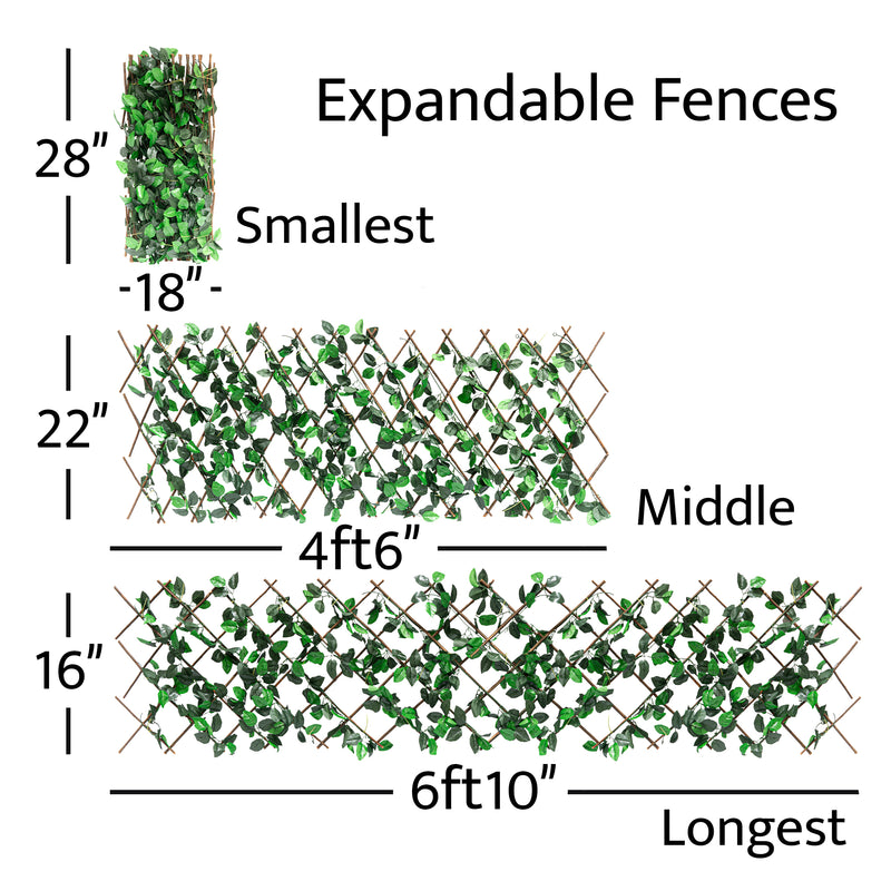 Expandable Ivy Lattice Fence - 6 Feet 10 Inches