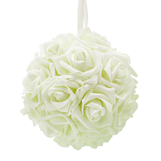 Foam Rose Pomander 6.5" Ivory